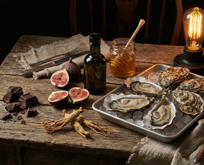 Traditionelle Aphrodisiakum-Lebensmittel für männliche Stärke und sexuelle Vitalität