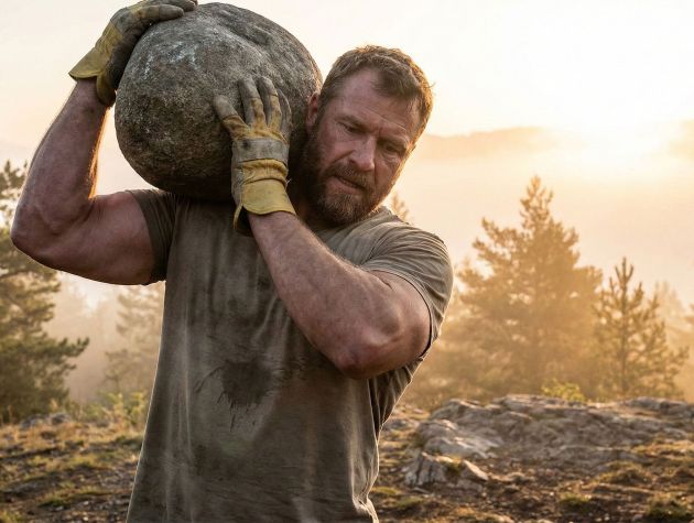 Mann beim Training im Freien, der männliche Gesundheit und Vitalität symbolisiert