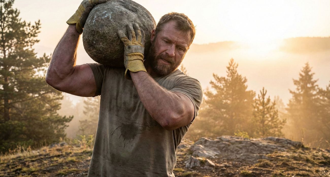 Mann beim Training im Freien, der männliche Gesundheit und Vitalität symbolisiert