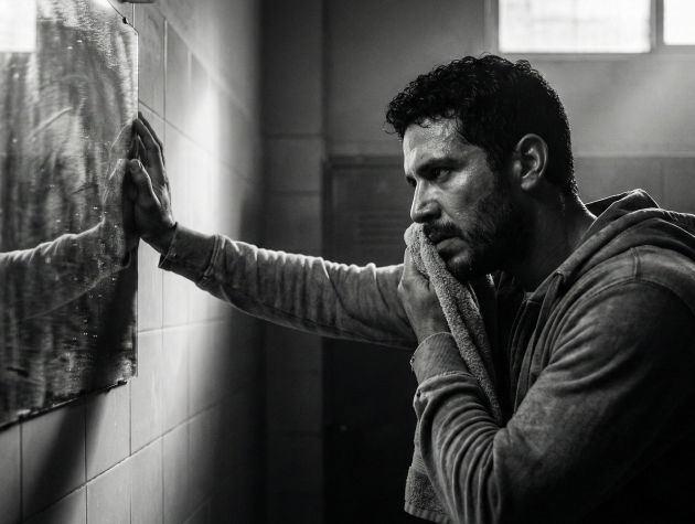 Un hombre seguro de sí mismo centrado en su rendimiento físico y mental.