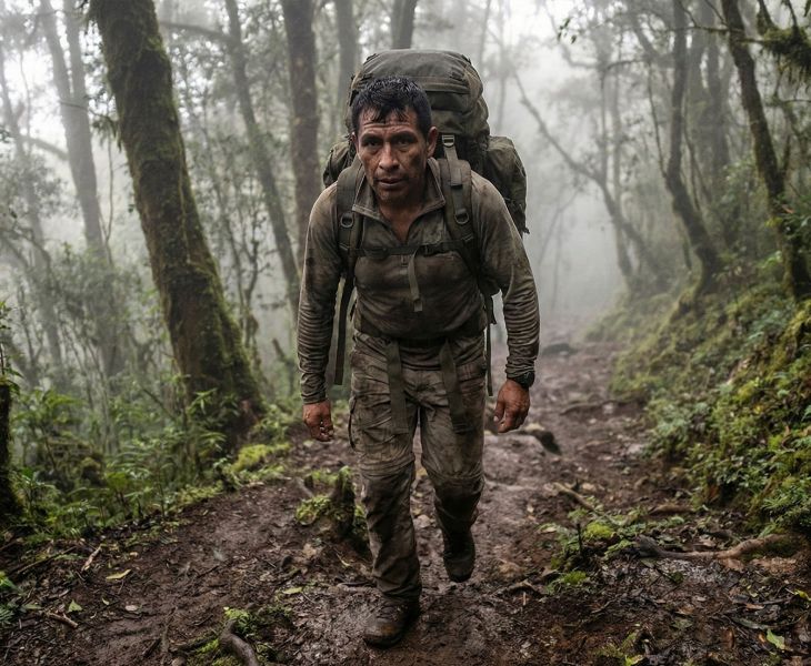 Un hombre en forma caminando al aire libre que representa la salud masculina robusta y el rendimiento físico máximo.
