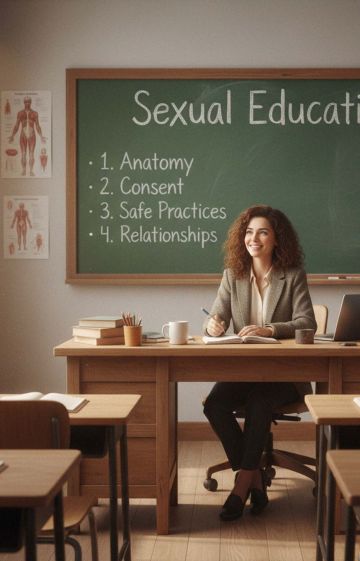 Symbolic image of book and heart representing sexual education.