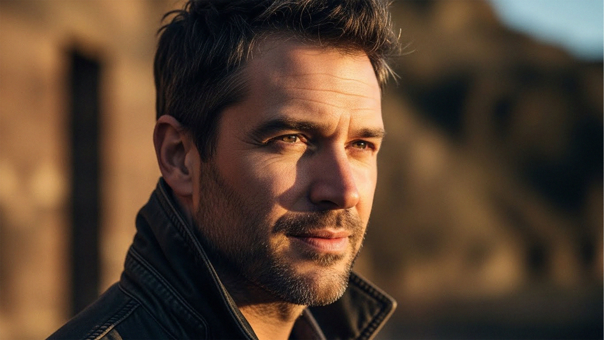 Selbstbewusster Mann drau&szlig;en, Sinnbild f&uuml;r St&auml;rke und sexuelle Gesundheit.