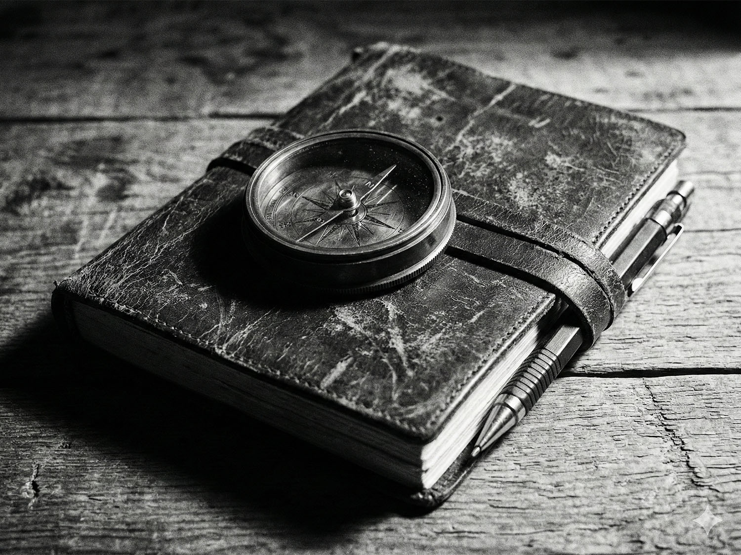 Black-and-white or high-contrast photo of a classic masculine item.