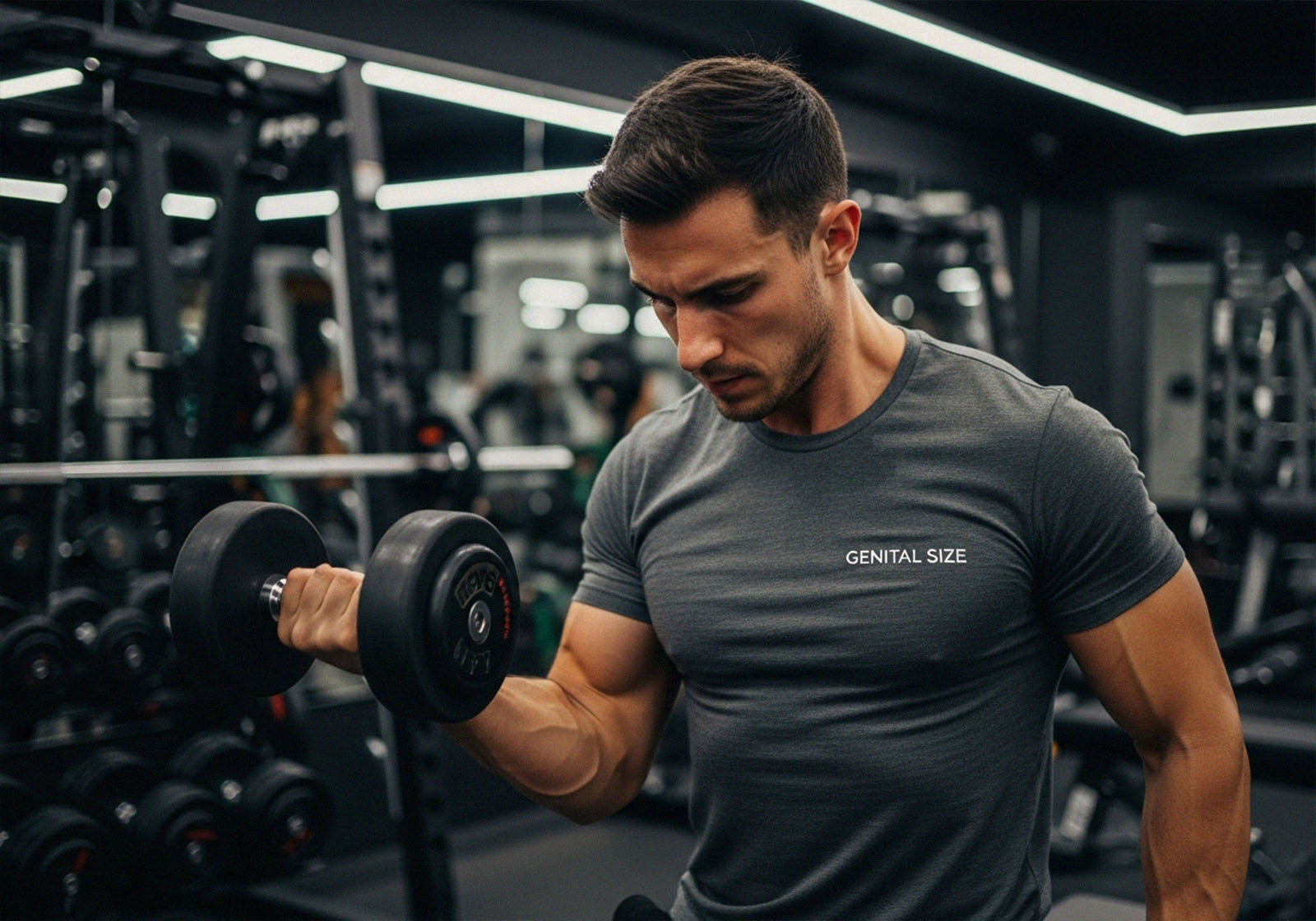 Homme s'entraînant avec des poids dans un gymnase pour soutenir les hormones et la fertilité