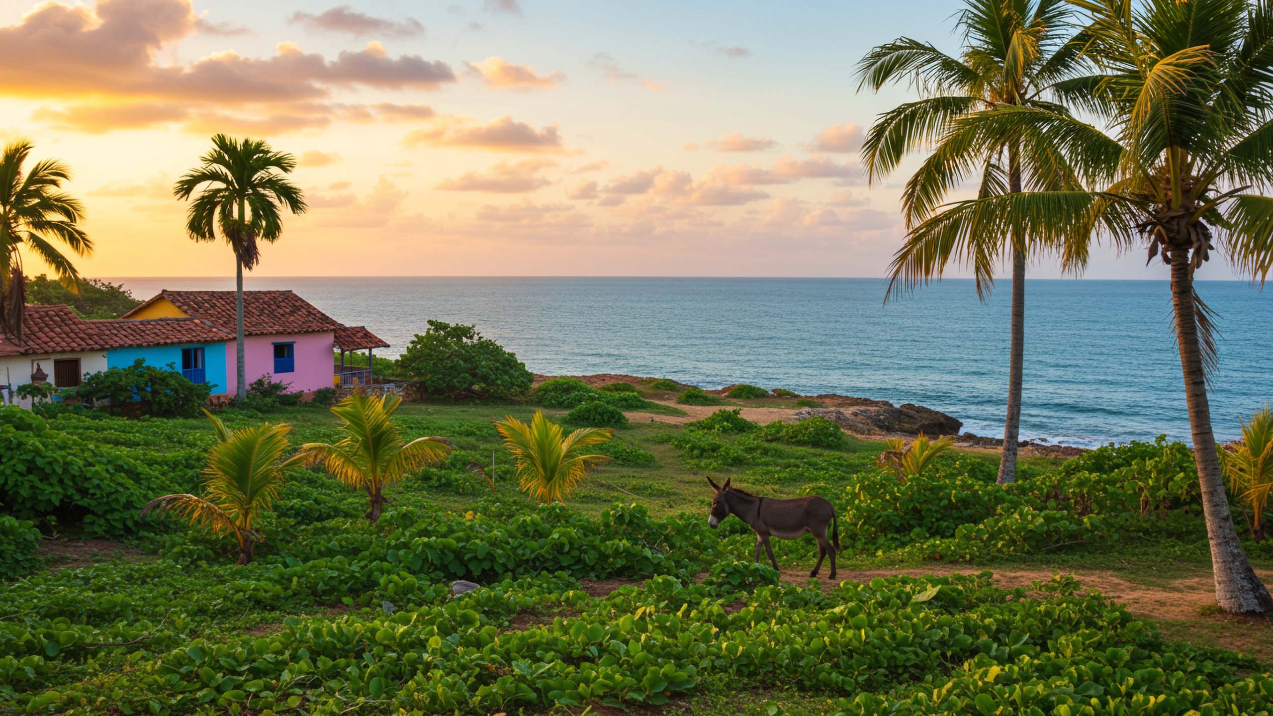 Paisaje rural de Cartagena con burro