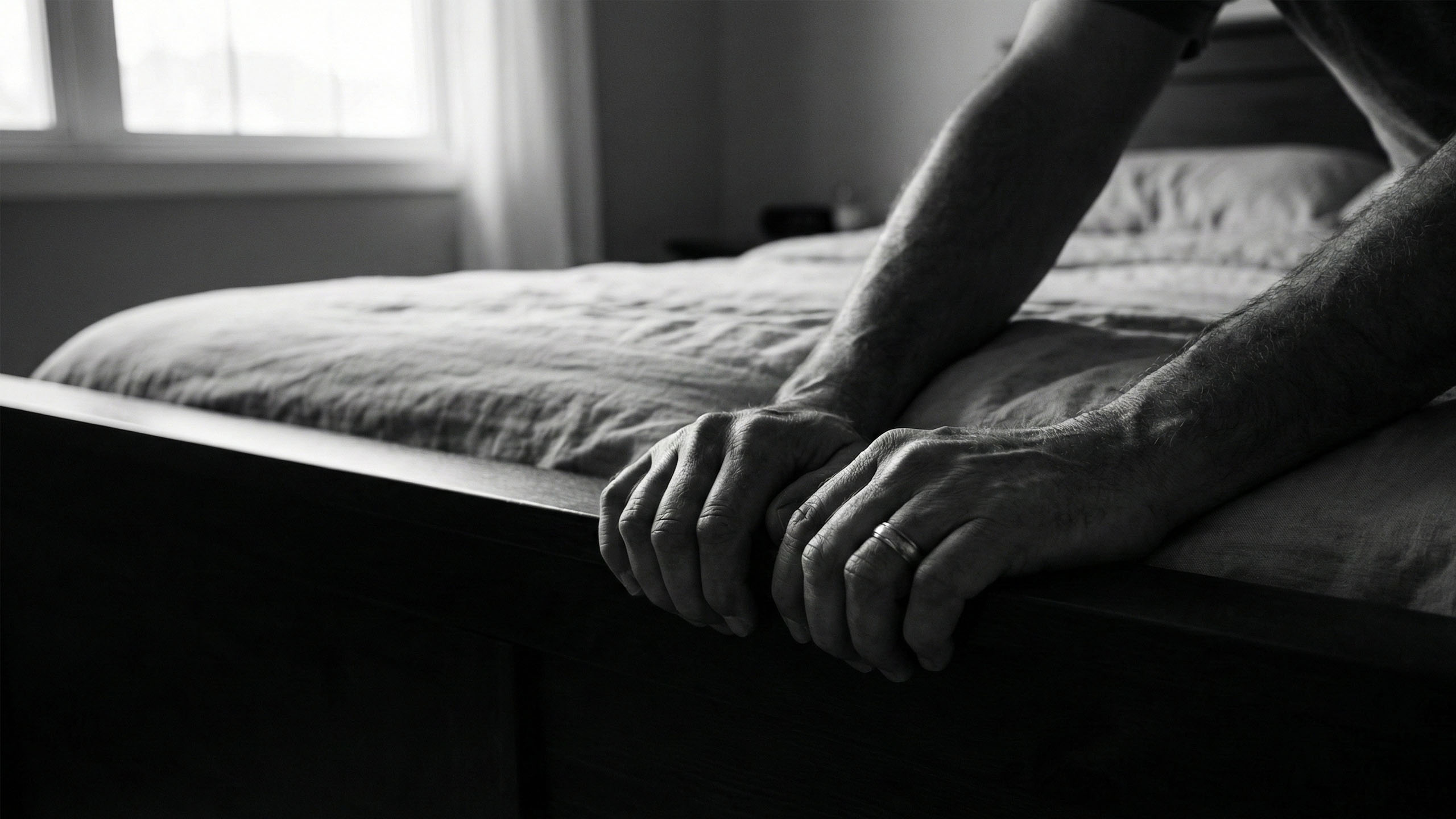 Un homme pratiquant des techniques d'ancrage pendant un moment intime.