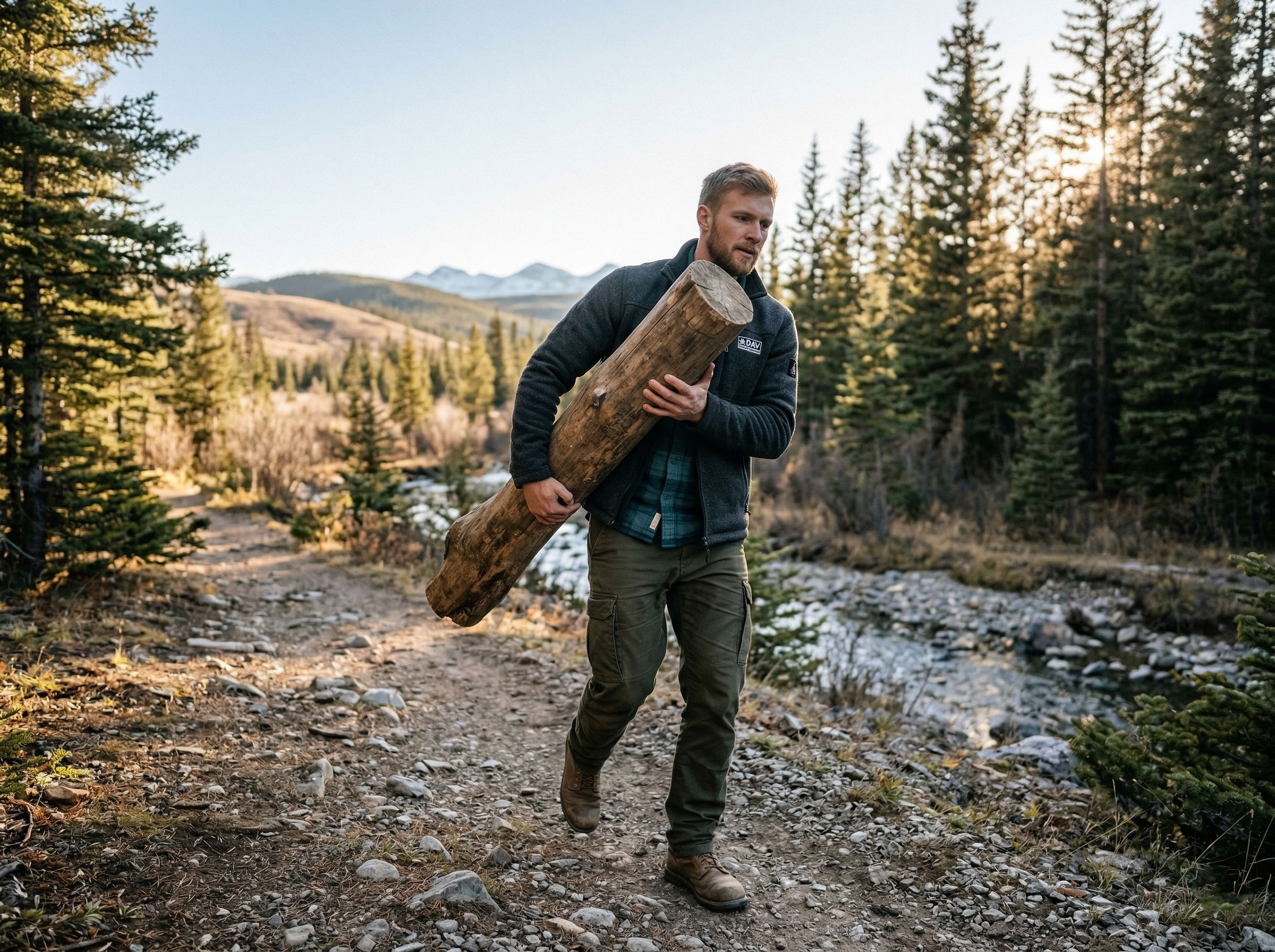 Mann bei einer funktionalen Trageübung im Freien