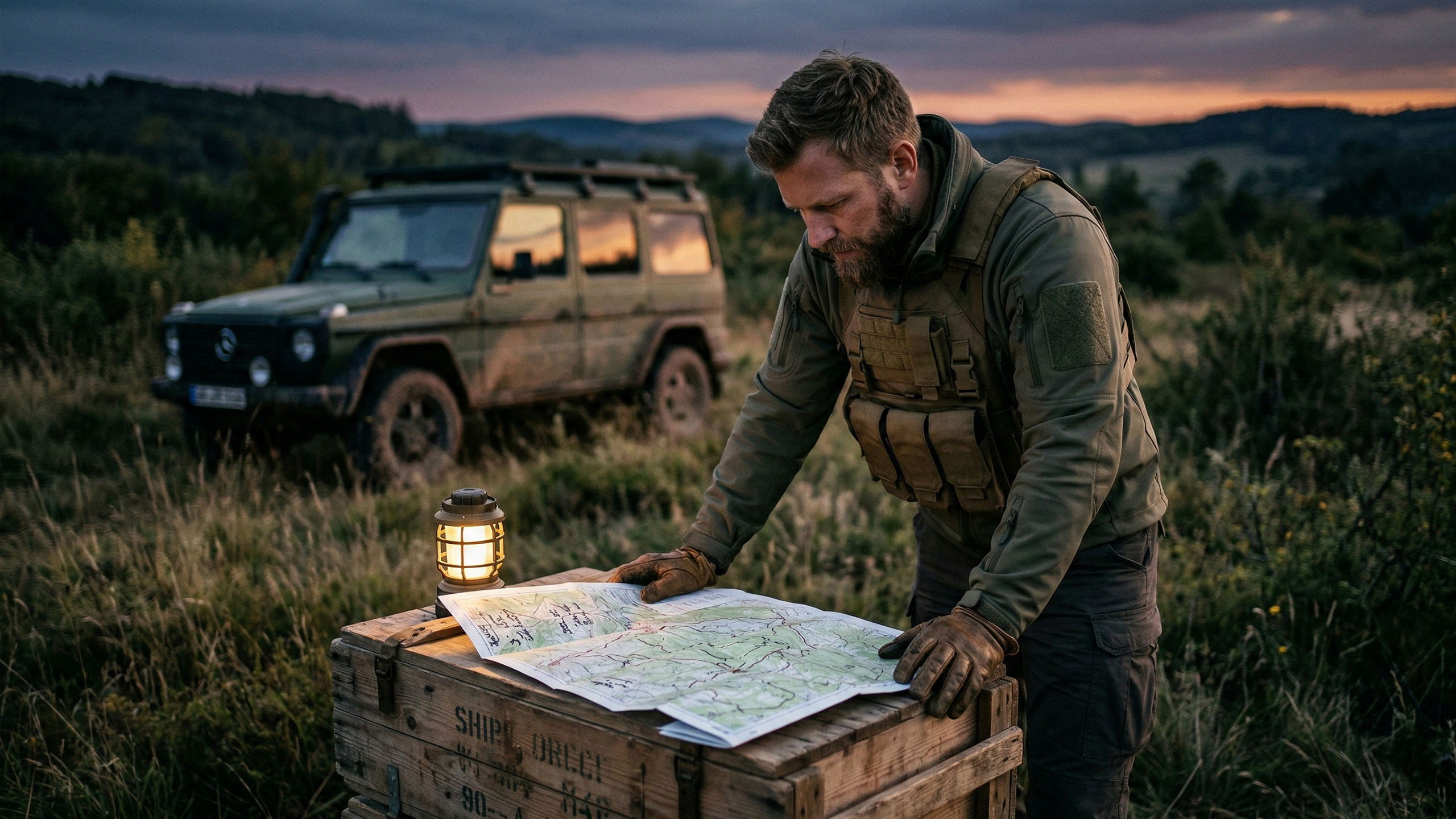 Ein Mann bereitet sich in einem ländlichen „Life Unit“-Umfeld auf Selbstversorgung vor.