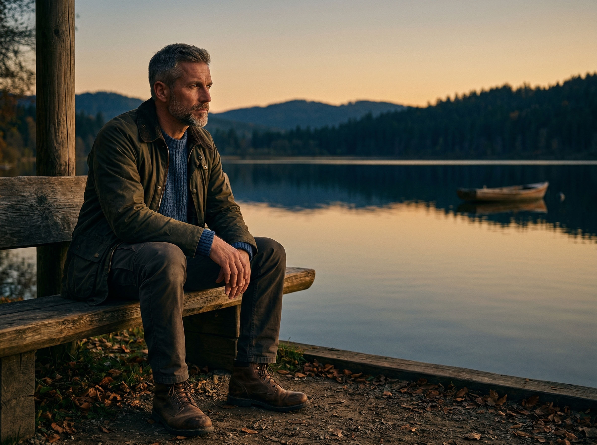 Mann in der Lebensmitte beim Nachdenken – Testosteron, Identität und das psychologische Gewicht hormoneller Veränderungen