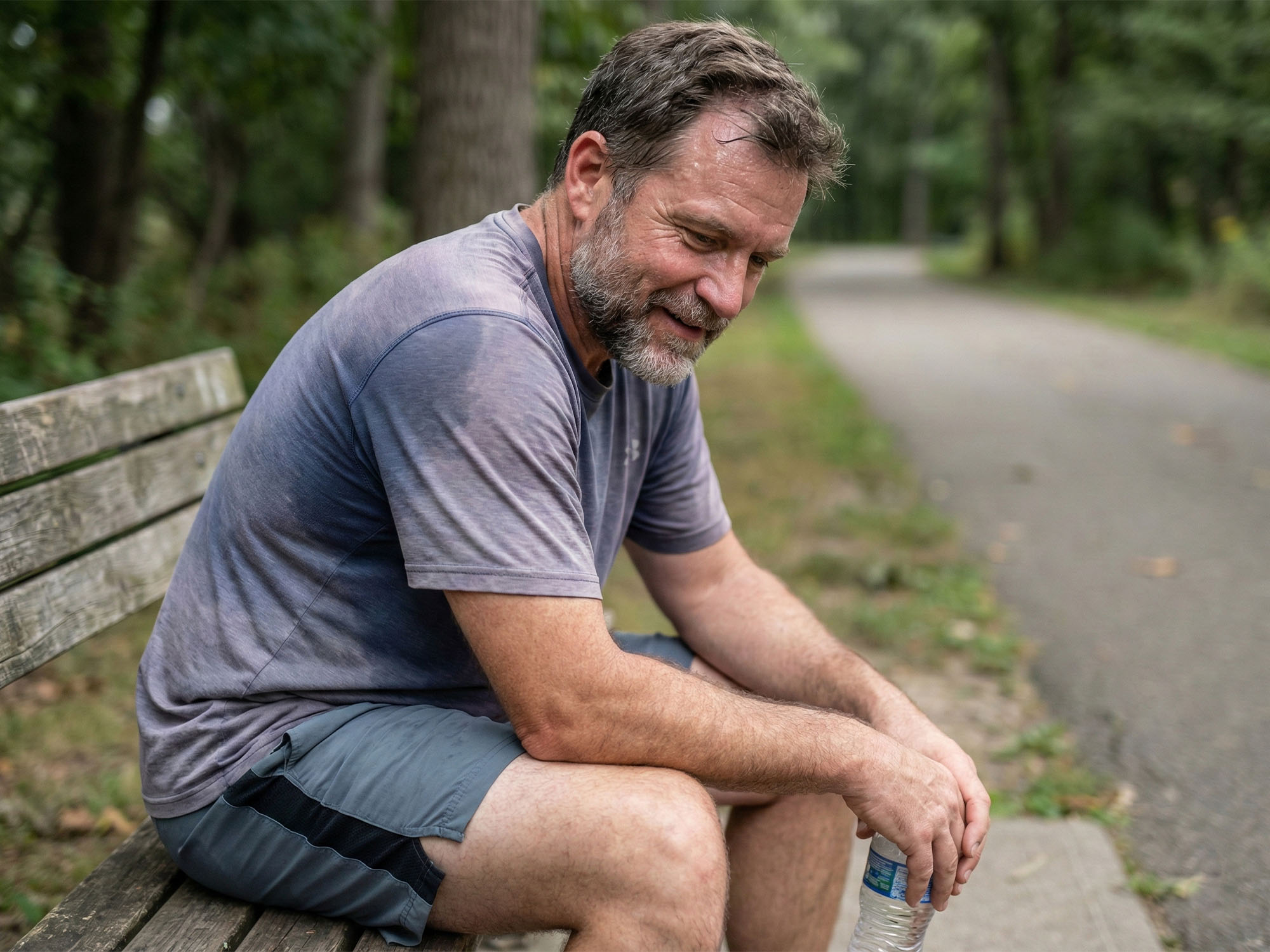 Man recovering after effort, symbolizing emotional resilience and endurance