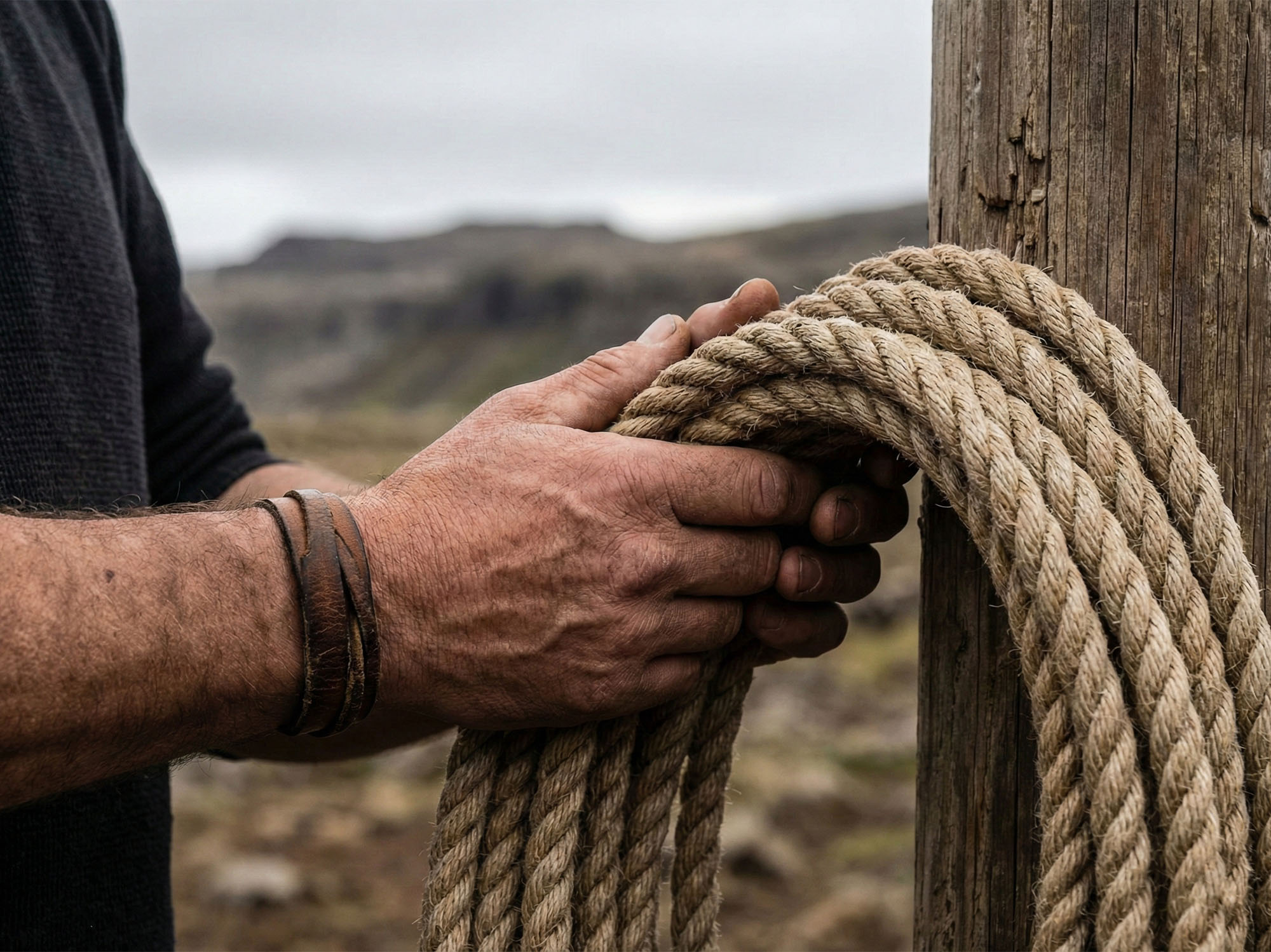 Symbolic image representing restraint and long-term masculine strength