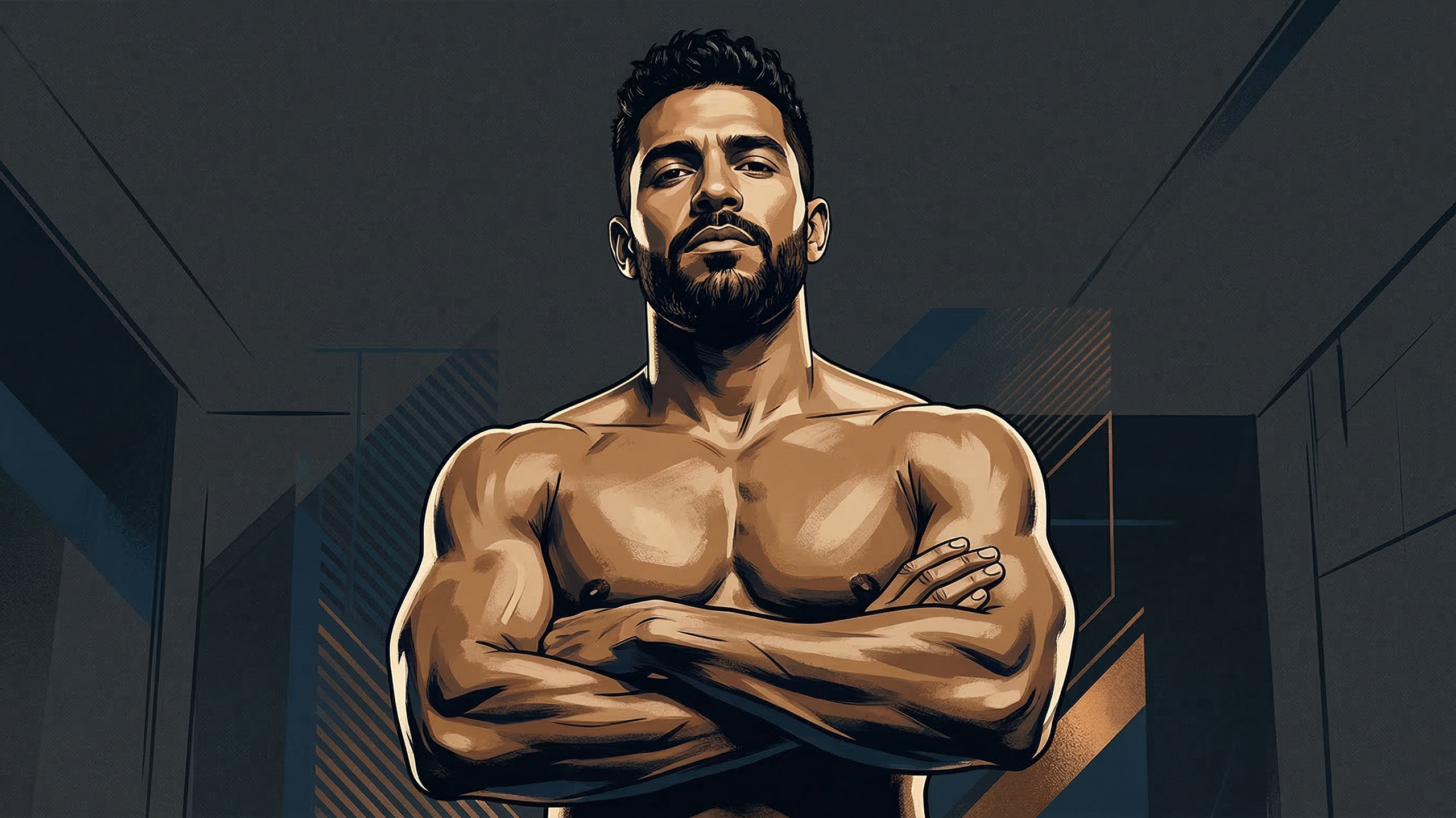 Hombre seguro representando conocimiento sobre anatomía masculina y salud reproductiva