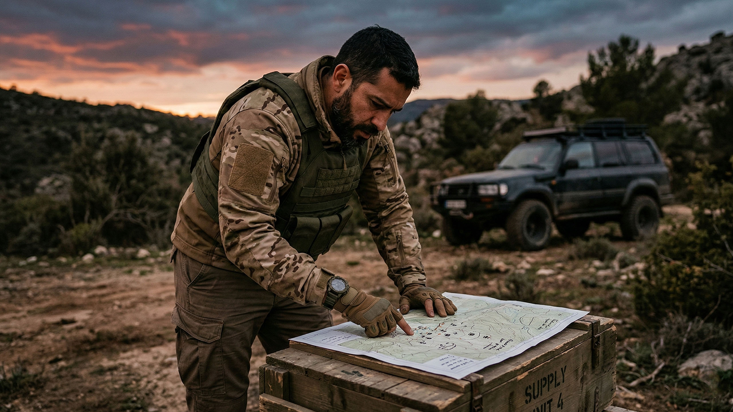 Un hombre preparándose para la autosuficiencia en un entorno rural «Life Unit».
