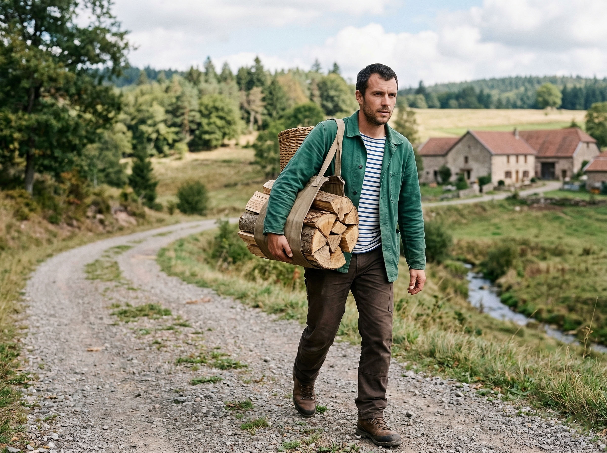 Homme effectuant un transport fonctionnel en extérieur