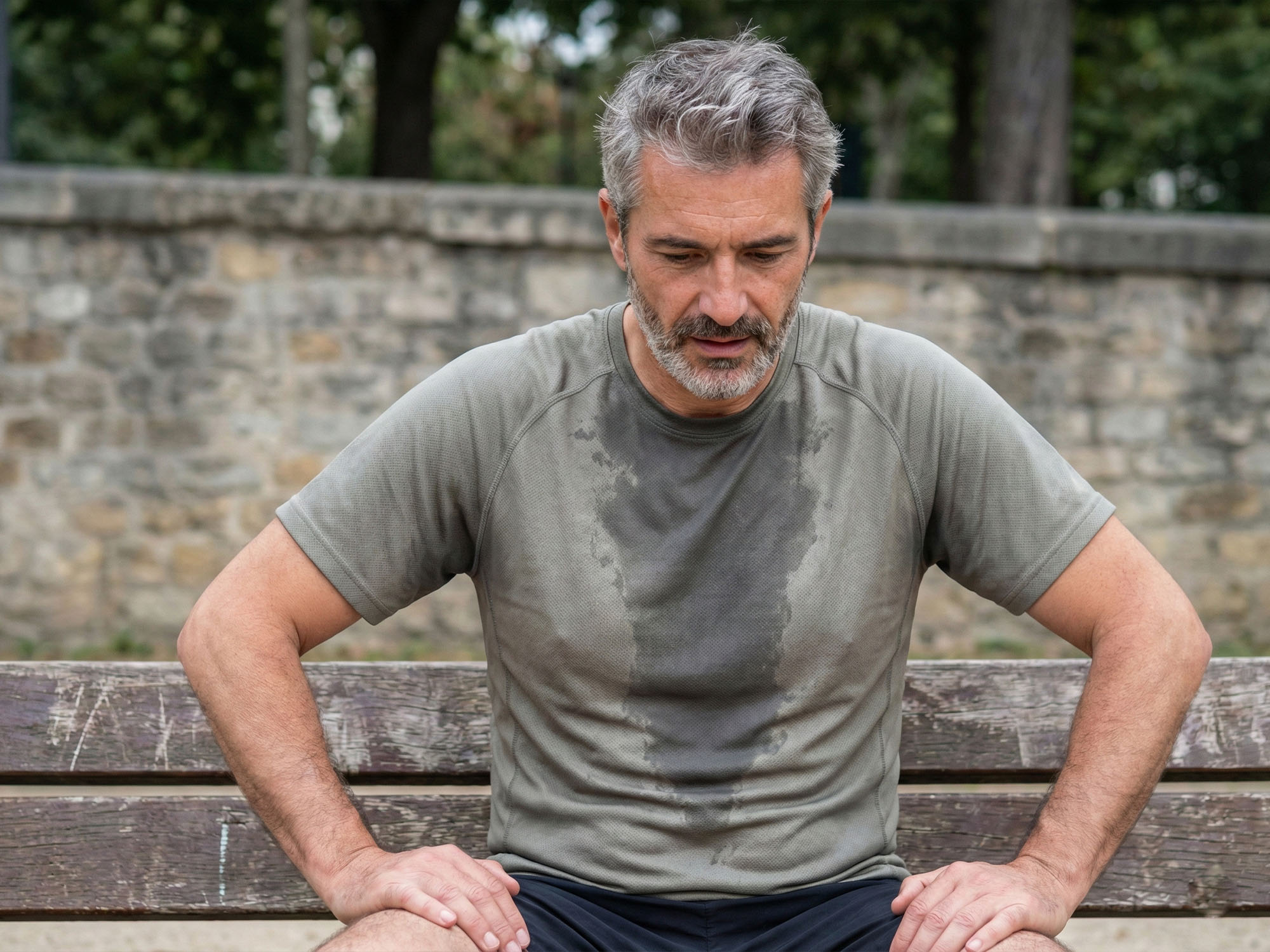 Homme récupérant après l'effort, symbolisant la résilience émotionnelle et l'endurance