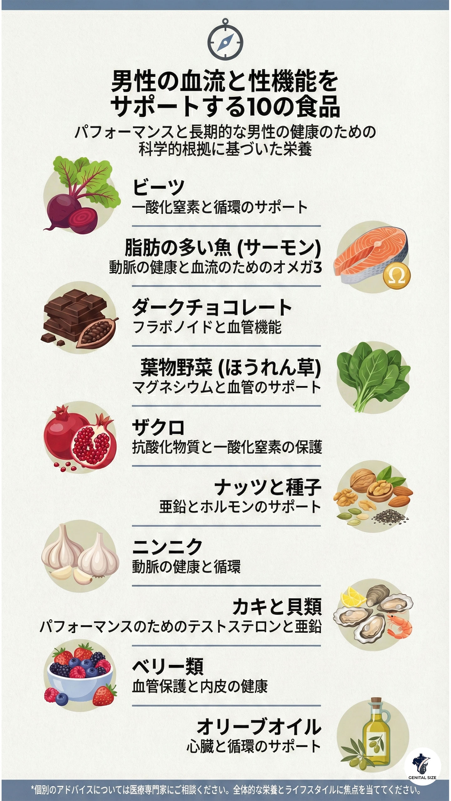 男性の血流と性機能をサポートする10の食品。