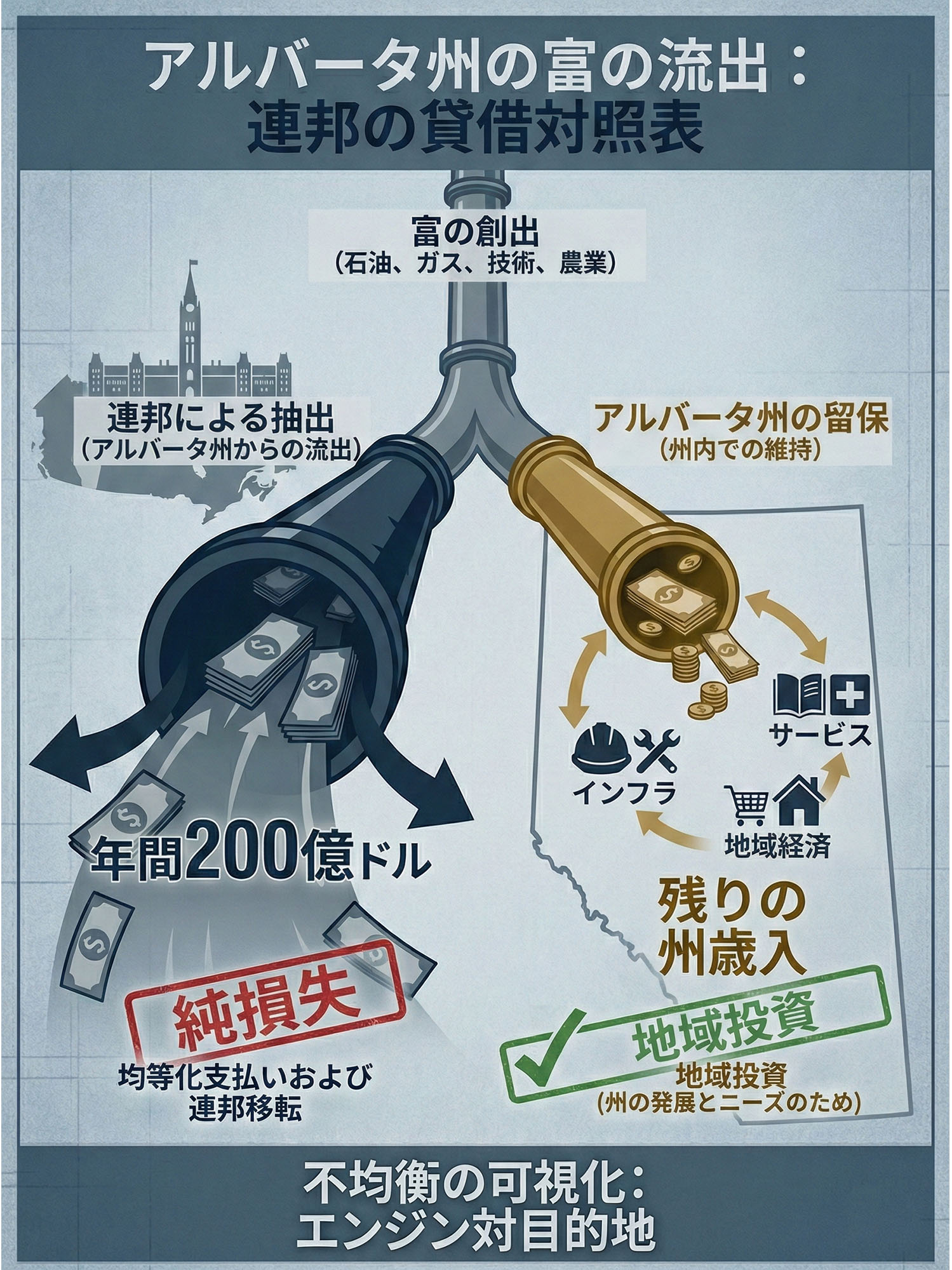 インフォグラフィック：アルバータ州の富の搾取