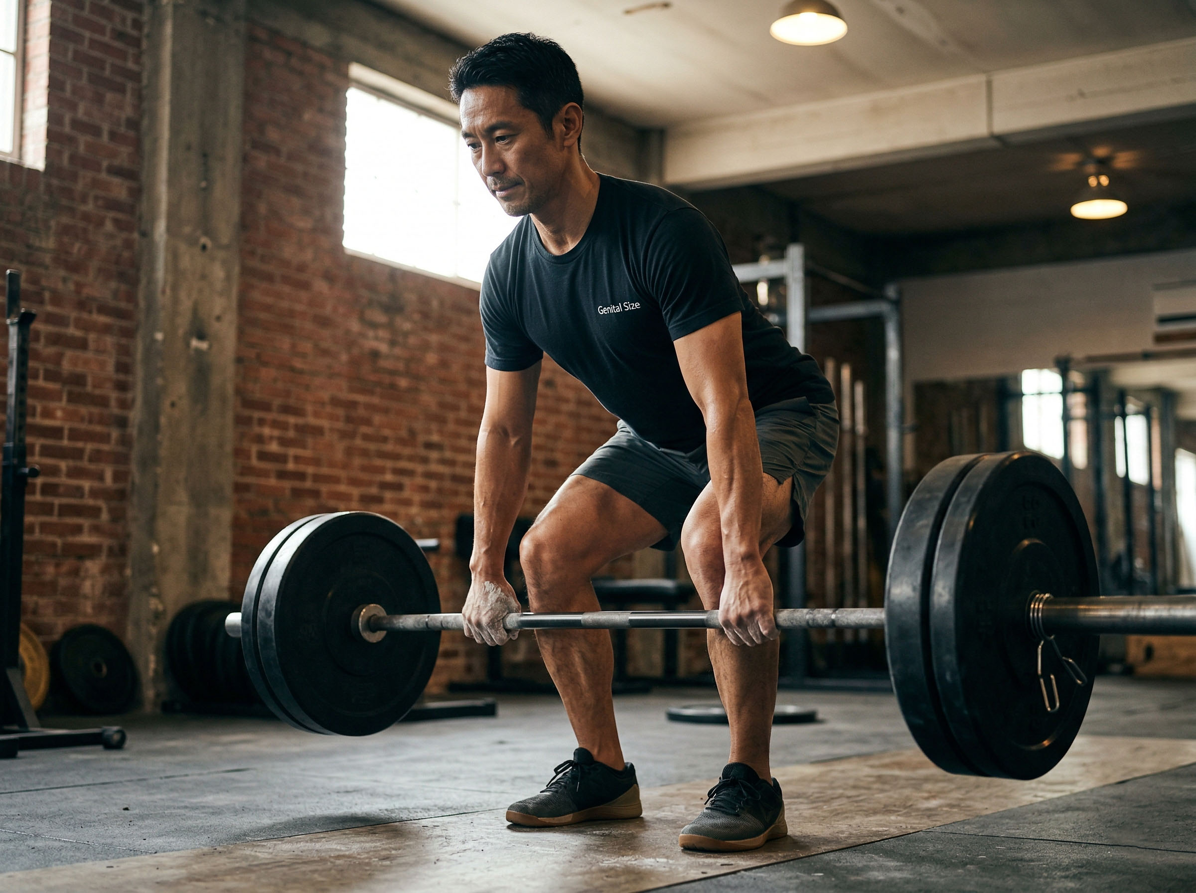 屋外でトレーニングをする40代の男性 — アクティブな中年期の男性像とホルモン健康の象徴