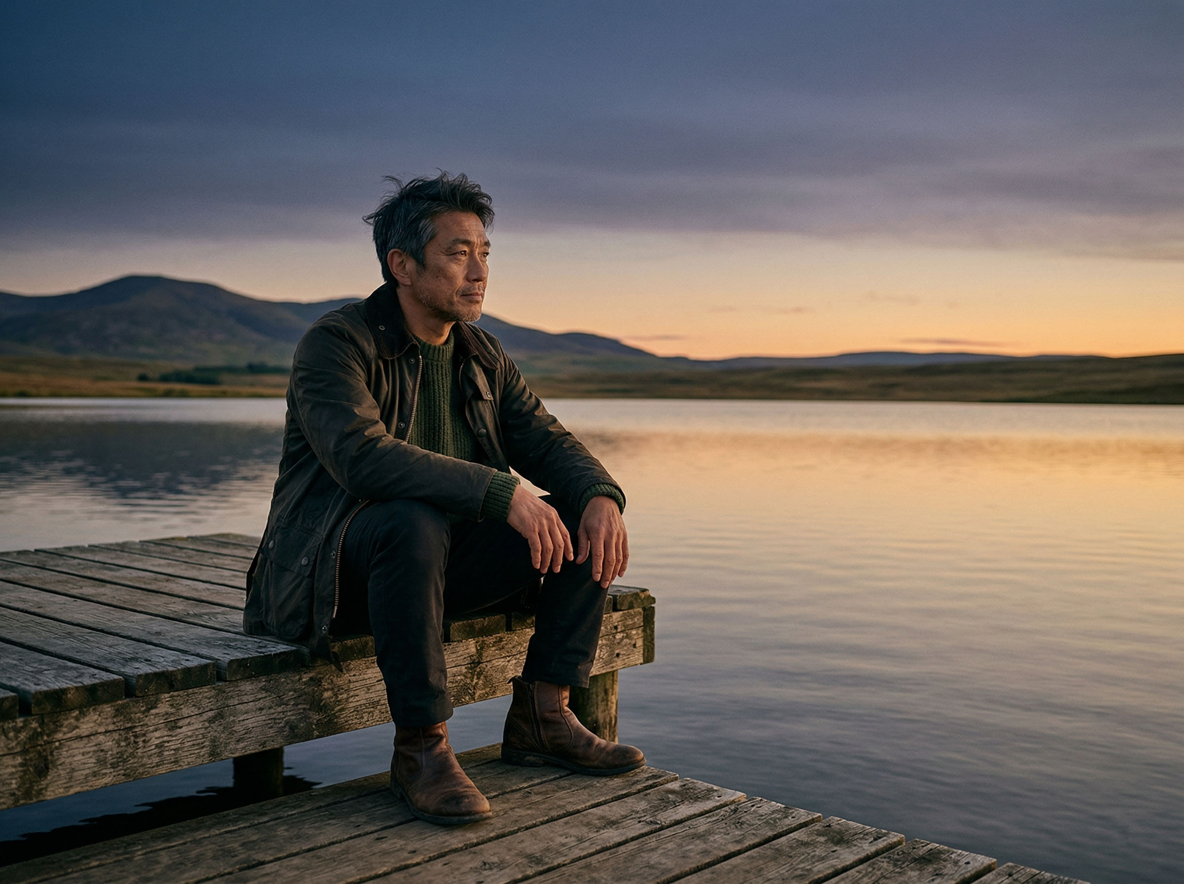 自分を見つめ直す中年男性 — テストステロン、アイデンティティ、ホルモン変化の心理的重圧