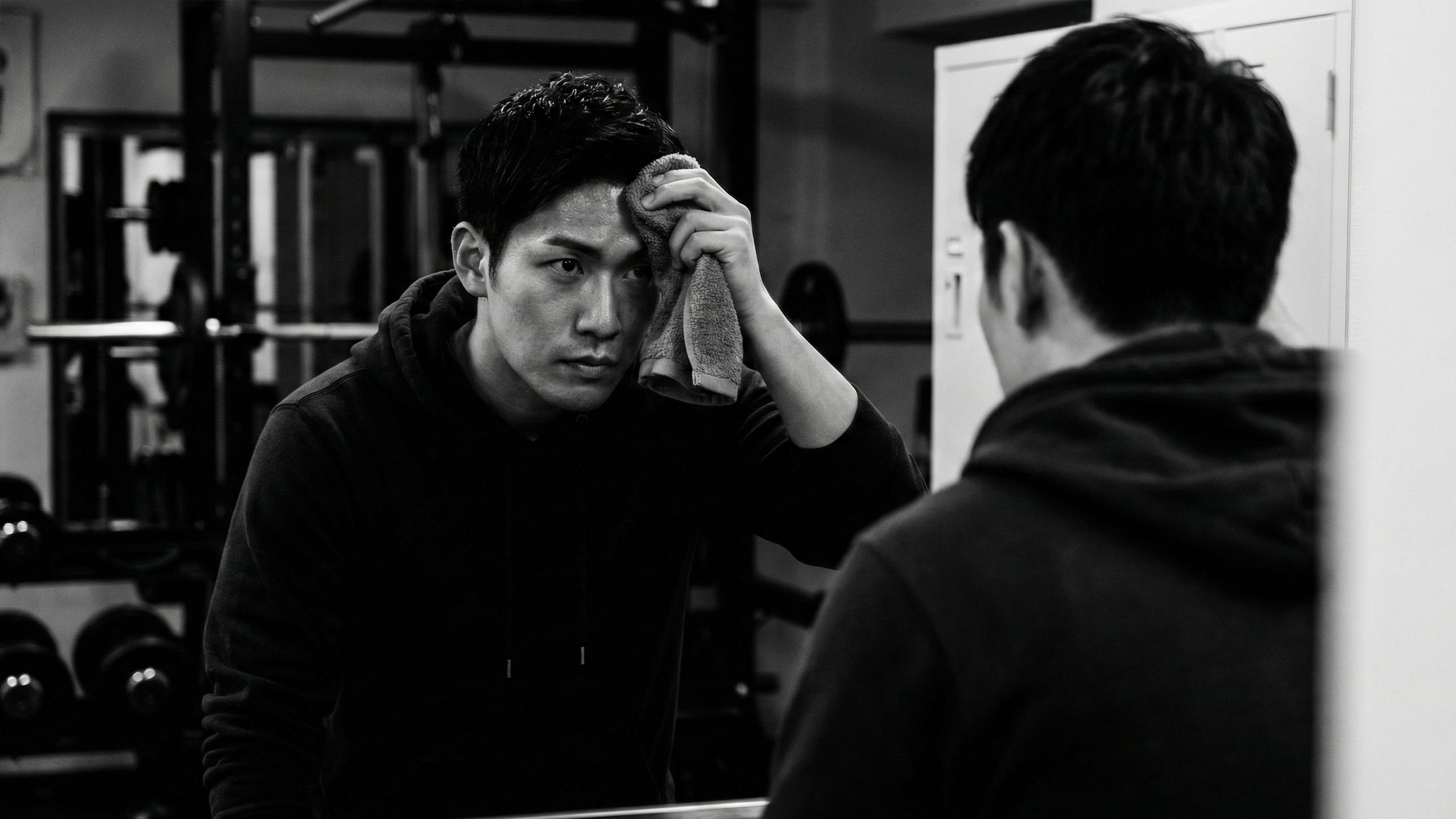 身体的および精神的パフォーマンスに集中する、自信に満ちた男性。