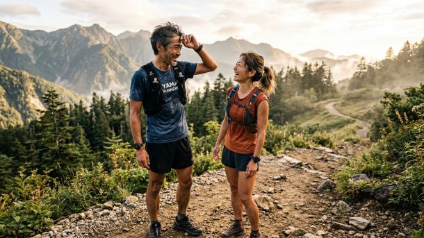 屋外でトレーニングする40代の男性 — ホルモンの健康と中年期の強さを象徴