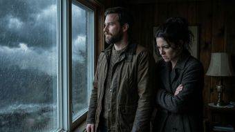 A stoic man maintaining composure during a difficult conversation.