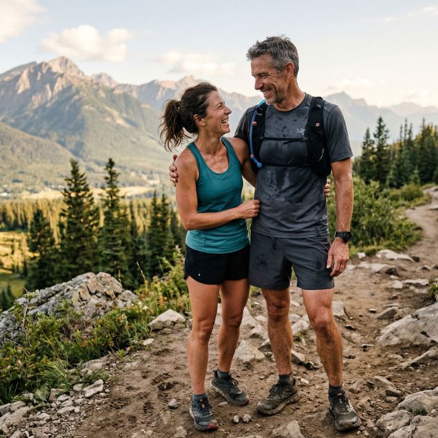 A man in his forties training outdoors — representing testosterone health, midlife strength, and active masculinity