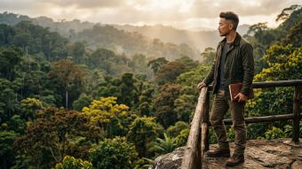 強さと目的を体現する自信ある男性