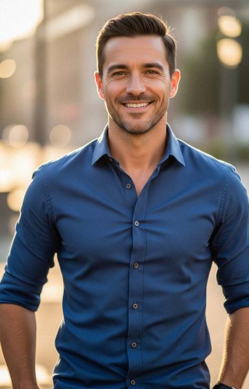 Confident man feeling good about intimate health and body image.