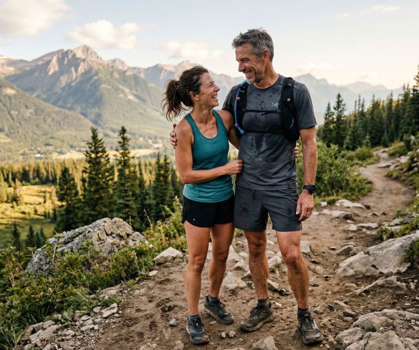 A man in his forties training outdoors — representing testosterone health, midlife strength, and active masculinity