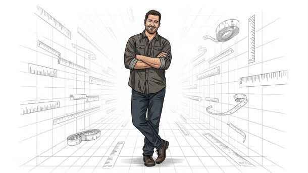 Ilustração representando mitos comuns sobre o tamanho do pénis e a confiança sexual masculina