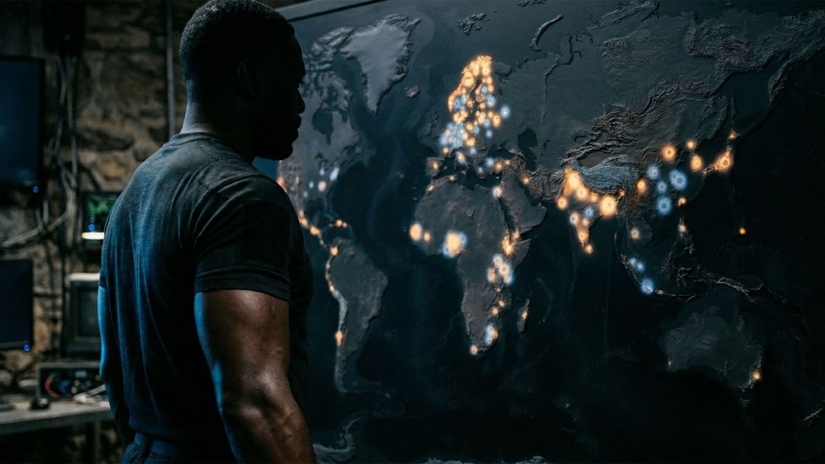 Carte topographique mondiale avec points de chaleur biométriques montrant les variations régionales masculines de taille, testostérone et muscles