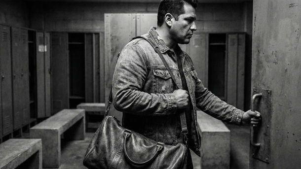 Um homem a demonstrar força e compostura, representando a confiança masculina.