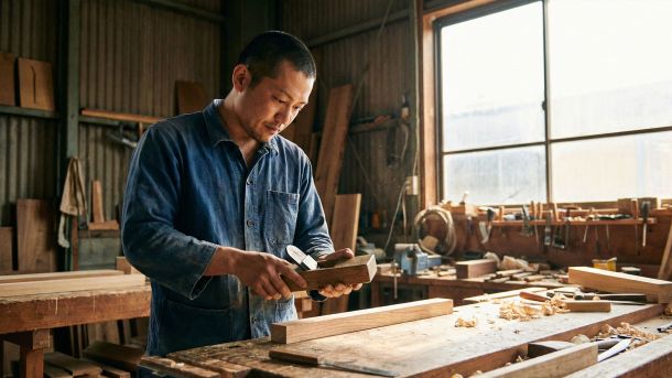 自立と現代のジェネラリストを象徴する、手仕事をする男性。