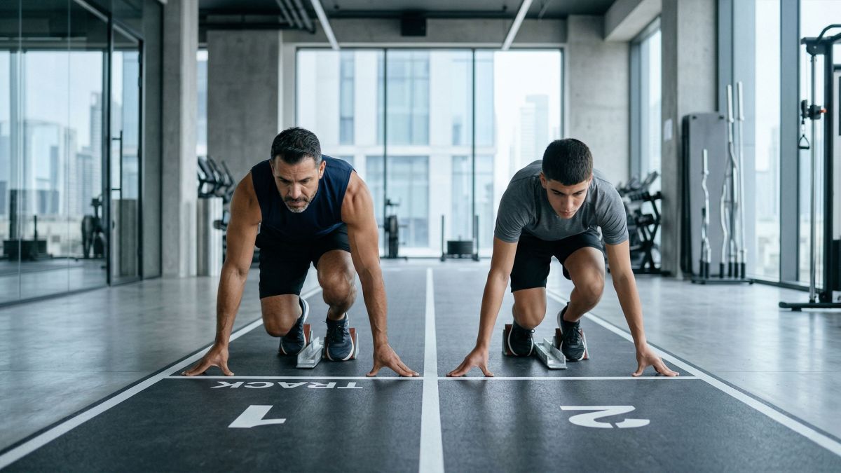 Un hombre tomando decisiones saludables que simbolizan el impacto epigenético en futuras generaciones.
