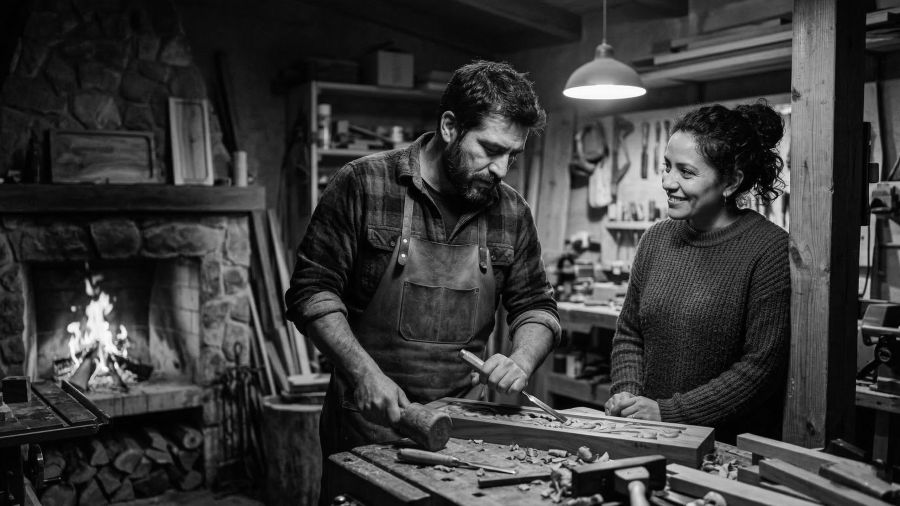 Un hombre fuerte y seguro que representa liderazgo y devoción en una relación a largo plazo.