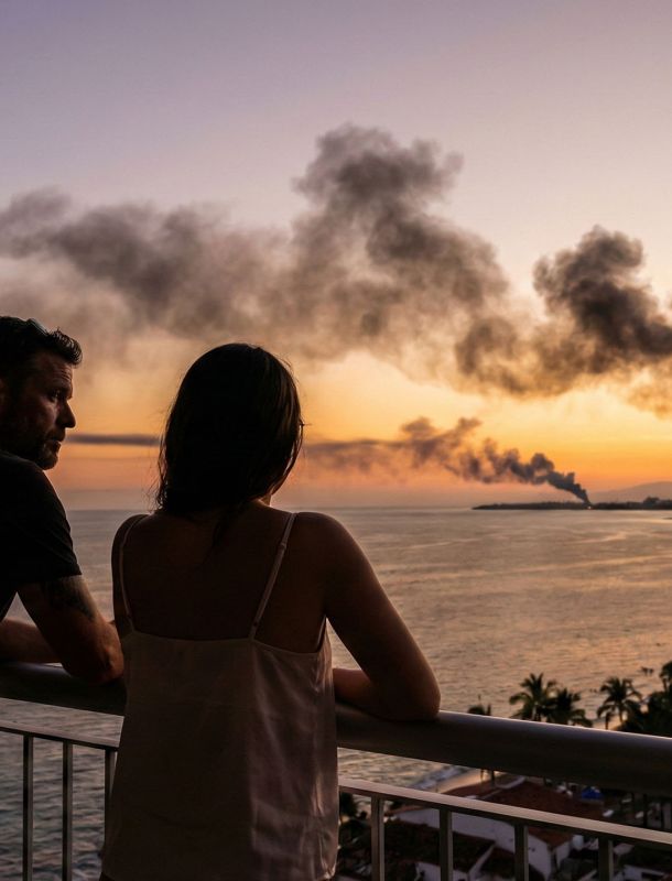 Sonnenuntergang über Puerto Vallarta als Symbol für Schönheit und gesellschaftliches Chaos.