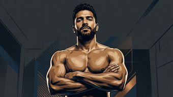 Hombre seguro representando conocimiento sobre anatomía masculina y salud reproductiva