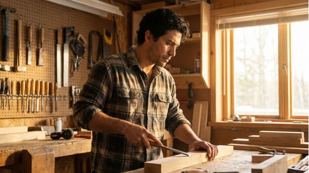 Un hombre trabajando con sus manos, representando la autosuficiencia y el generalista moderno.