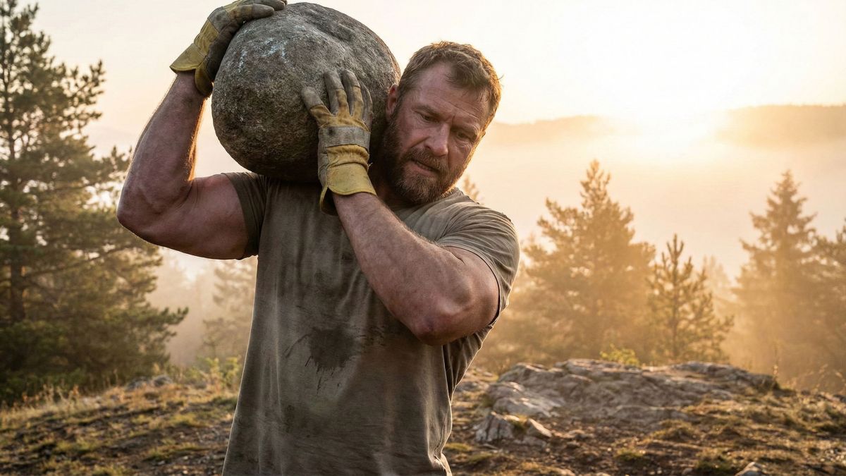 Mann beim Training im Freien, der männliche Gesundheit und Vitalität symbolisiert