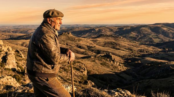 Un homme fort contemplant une chaîne de montagnes, symbolisant la virilité masculine traditionnelle et le rôle de pourvoyeur.