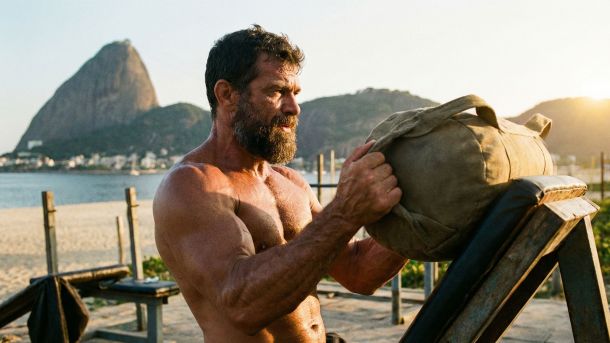 Homem realizando treino ao ar livre representando saúde e vitalidade masculina