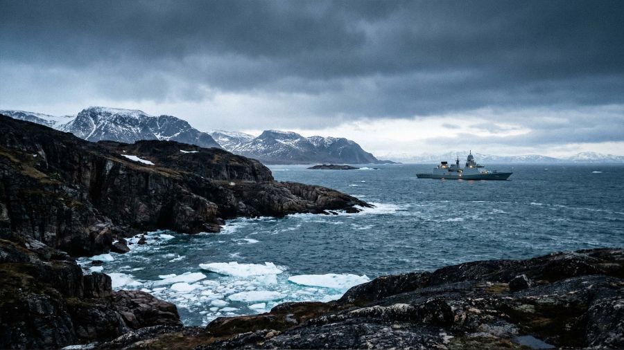 A rugged Arctic landscape representing strategic North American defense interests.