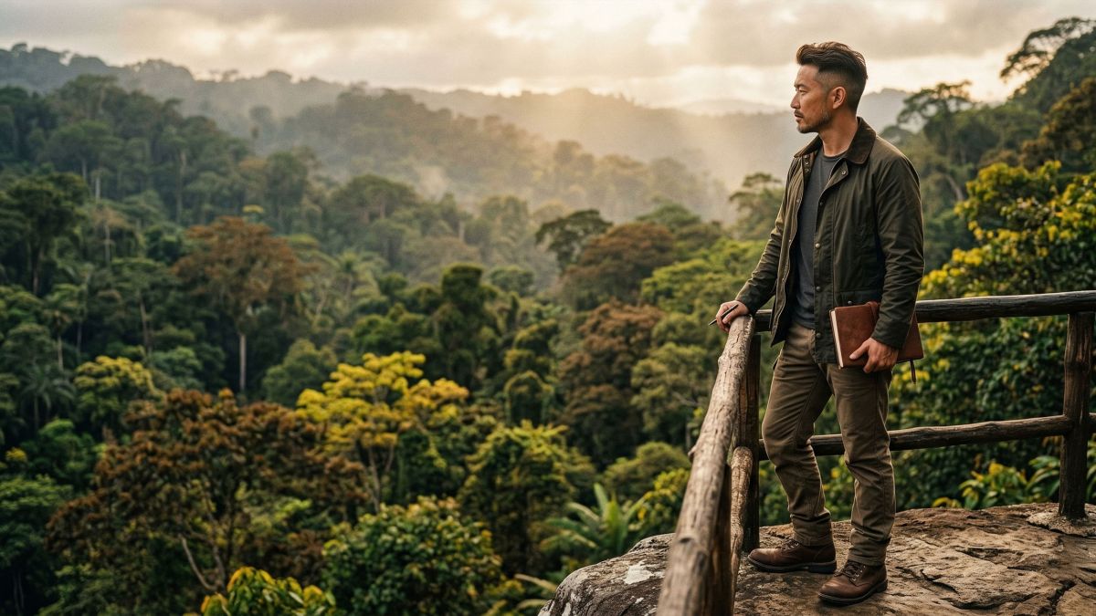 強さと目的を体現する自信ある男性