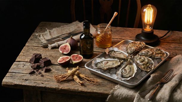 Traditionelle Aphrodisiakum-Lebensmittel für männliche Stärke und sexuelle Vitalität