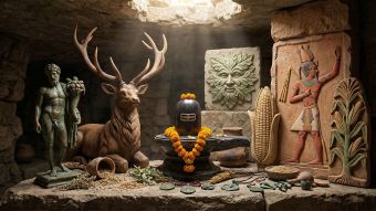 Ancient fertility symbols and masculine totems from cultures around the world