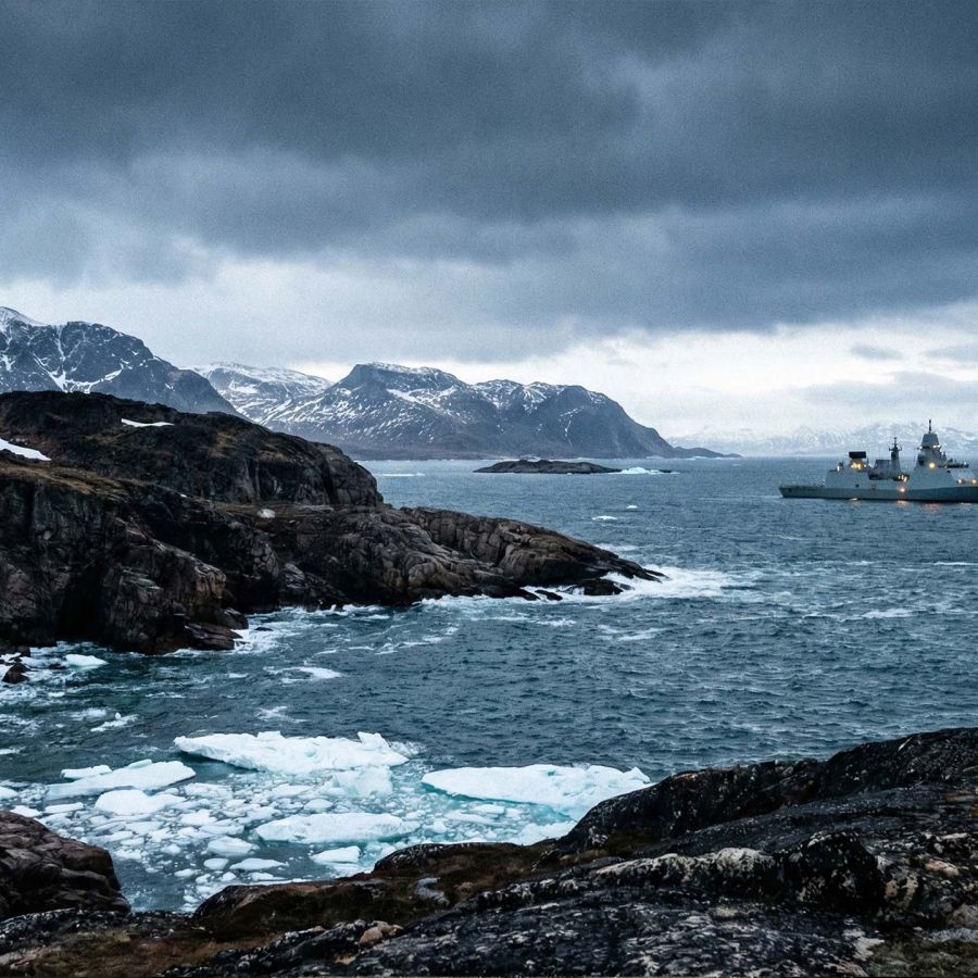 Eine raue arktische Landschaft als Symbol strategischer nordamerikanischer Verteidigungsinteressen.