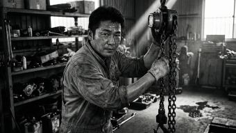 代謝年齢を改善するために筋力トレーニングを行う引き締まった男性。