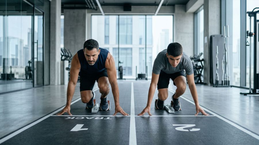 Un hombre tomando decisiones saludables que simbolizan el impacto epigenético en futuras generaciones.